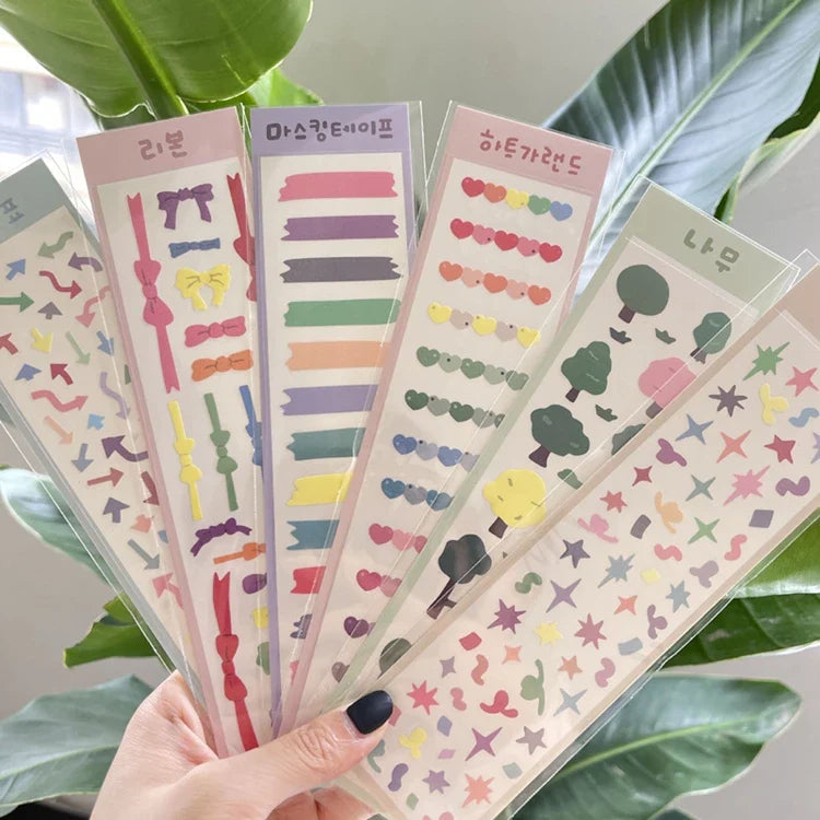 Fresh Simple Laser Sticker Idol Card DIY Material Scrapbooking Decorative Sticker Diary Album Stick Label Korean Stationery (ONLINE ORDER ONLY)