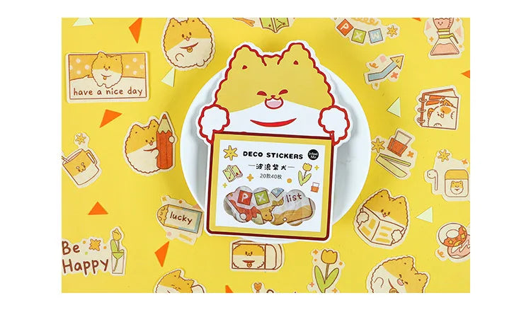 40Pcs/lot Kawaii Crimp Animal Series Decoration Sticker DIY Scrapbooking Label Diary Album Sticker Escolar Cute Stationery Gift (Online Order Only)