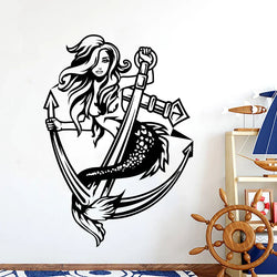 Mermaid Anchor Wall Decal Sticker for Car, Boat, Truck, Bedroom Decor (ONLINE ORDER ONLY)