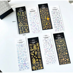 Cute Bubble Whale Bronzing Silver Sticker Aesthetics Decorative Scrapbooking Stickers School Supplies Diary Material Stickers (Online Order Only)