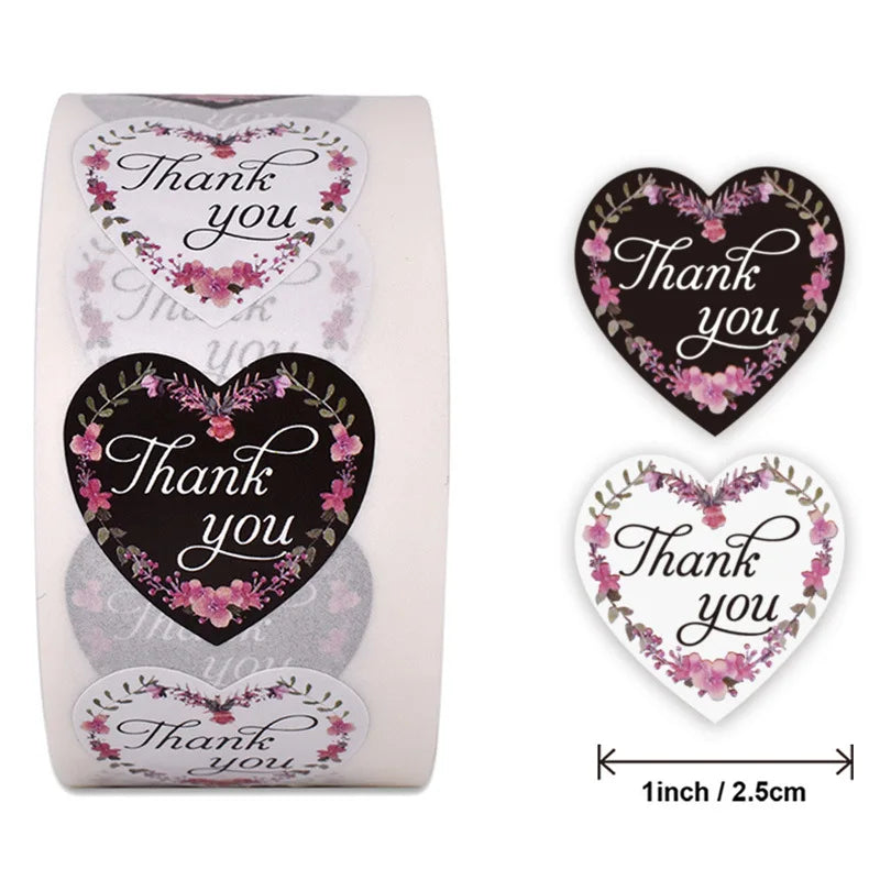 500 Labels Per Roll Thank You Sticker For Seal Label Scrapbooking Christmas Sticke Decoration Sticker Stationery Sticker (ONLINE ORDER ONLY)