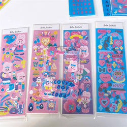 Cute Rabbit Laser Sticker Letters Decorative Stickers Idol Card Making Scrapbooking Journal Photo Album Stick Label Stationery (Online Order Only)