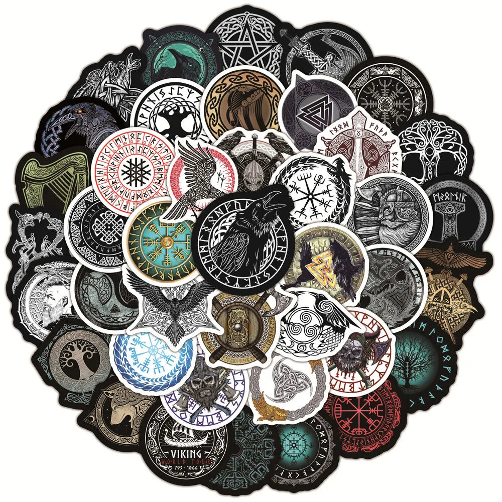 Viking Pirate Totem Graffiti Stickers for Skateboard, Guitar, Suitcase, Motorcycle (Online Order Only)