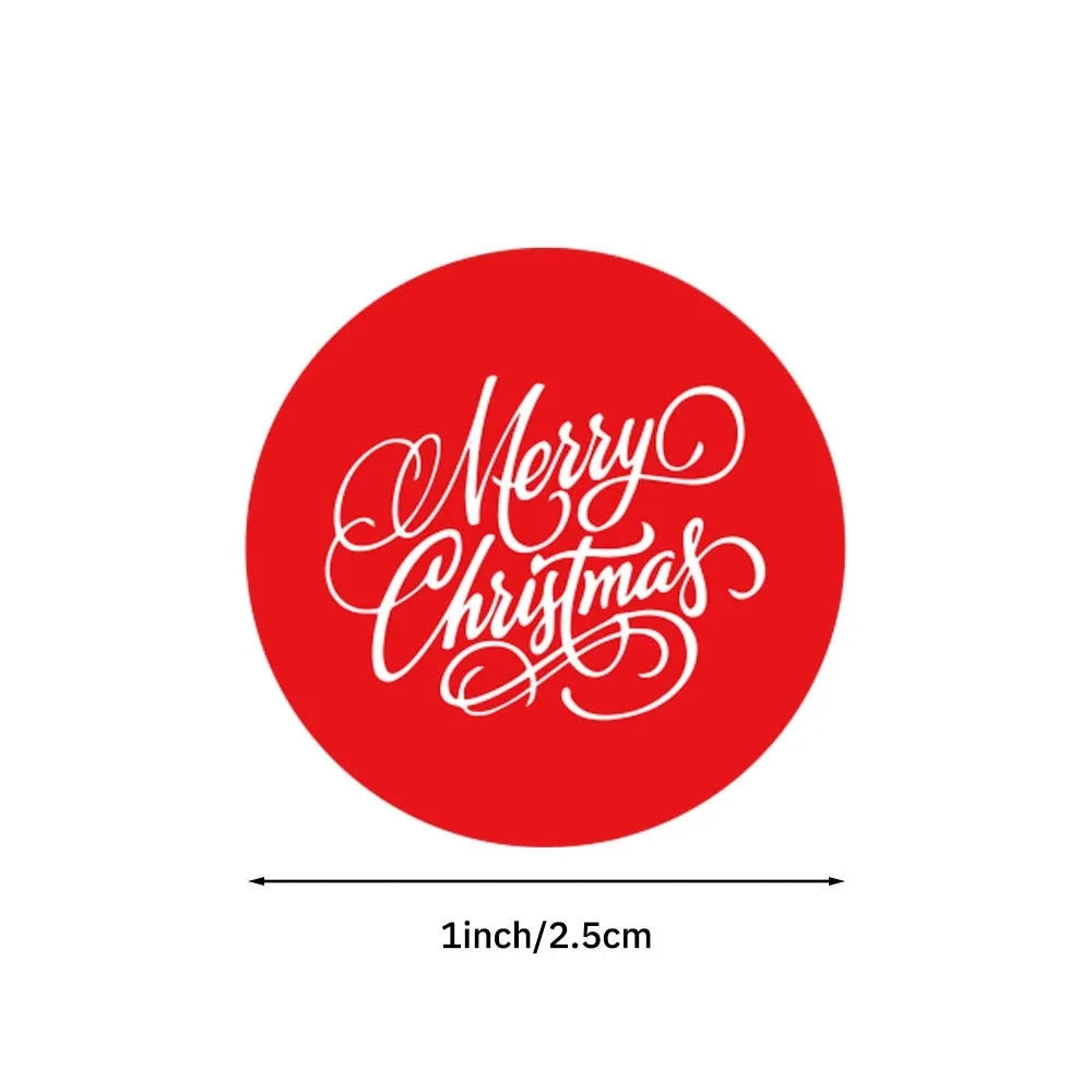 100-500Pcs White Merry Christmas Label Stickers for Card Gift Package Wrapping Festival Party Baking Small Business 1inch (Online Order Only)