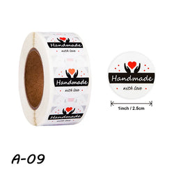 500pcs/roll Thank You Stickers Handmade Sticker Circle Stationery thank you for your order Seal Labels thank you sticker (ONLINE ORDER ONLY)