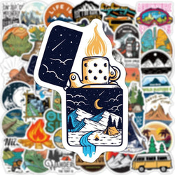 10/50/100PCS Camping Landscape Stickers Outdoor Adventure Climbing Travel Waterproof Sticker to DIY Suitcase Laptop Bicycle Toys (ONLINE ORDER ONLY)