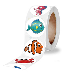 Stickers 500 Pcs/rollSea Animal Series Cute Stickers Office Stationery Decoration Sealing Stickers Kawaii Stickers (ONLINE ORDER ONLY)