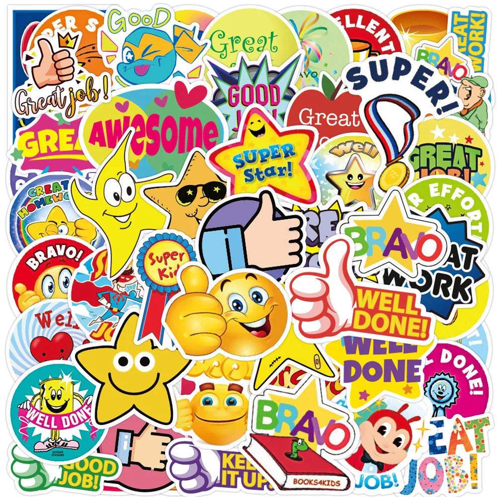 Mother Teacher Reward Stickers Waterproof Decals for Laptop Guitar Luggage Phone Kid Toys (Online Order Only)