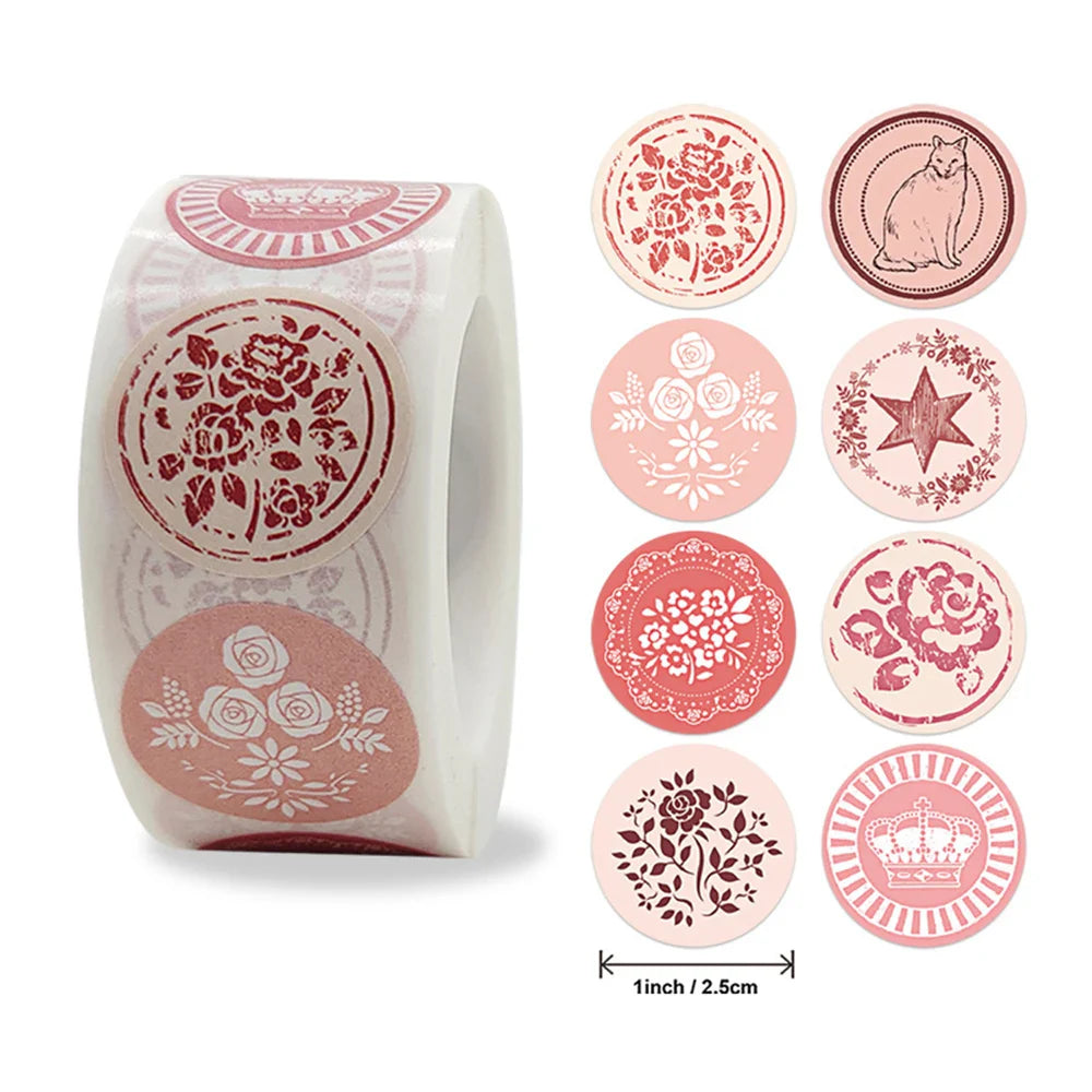 100-500pcs Envelope Seal Labels with 8 Flower Patterns Stickers Self Adhesive Sticker Labels for Party Decor,Birthday,Wedding (ONLINE ORDER ONLY)