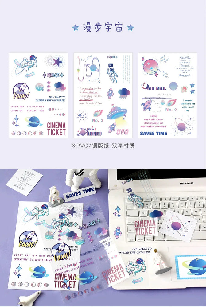 6 Sheets Enjoy Happy Time Series Stickers Scrapbooking Decorative Sticker Korean DIY Diary Album Stick Label Kawaii Stationery (ONLINE ORDER ONLY)