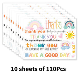 10Sheet Rainbow Thank You Stickers Gift Decor Labels Thank You For Supporting My Small Business Stickers For Stationery Stickers (Online Order Only)