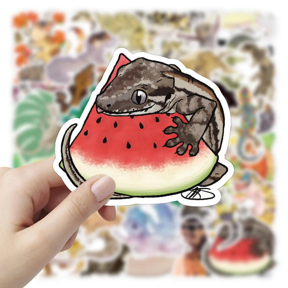 Gecko Lizard Stickers 10/30/50PCS for Skateboard, Bicycle, Laptop, Car, Kids' Toys (Online Order Only)