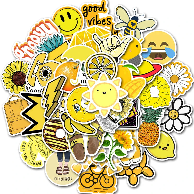 35/50/75PCS Cartoon Simple VSCO Girls Kawaii Stickers For Chidren Toy Waterproof Sticker to DIY Laptop Bicycle Helmet Car Decals (Online Order Only)