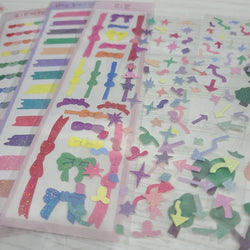 Fresh Simple Laser Sticker Idol Card DIY Material Scrapbooking Decorative Sticker Diary Album Stick Label Korean Stationery (ONLINE ORDER ONLY)