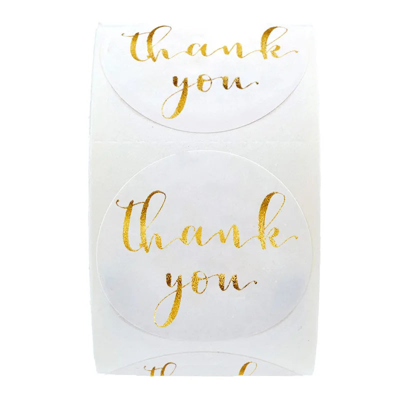 100-500pcs Round Clear Merry Christmas Stickers Thank You Card Box Package Label Sealing Stickers Wedding Decor Stationery (ONLINE ORDER ONLY)