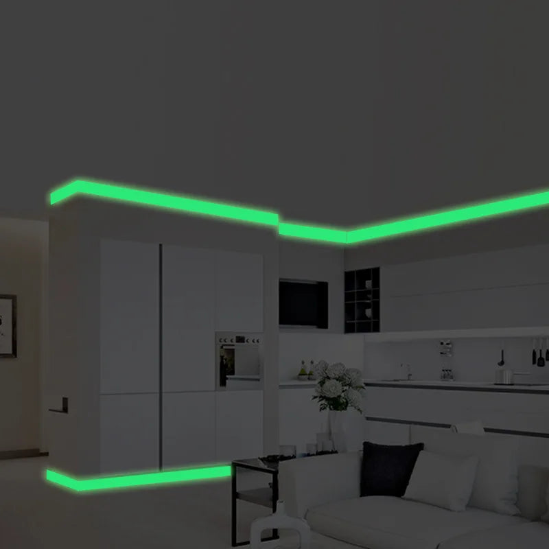 Glow In The Dark Wall Sticker 5cm x 300cm Baseboard Strip Decal (Online Order Only)