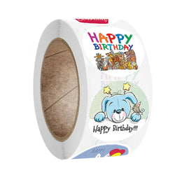 100-500pcs Cute Happy Birthday Sticker Birthday Gift Decoration Label Sealing Balloon Cake Label Packaging Scrapbook Sticker (Online Order Only)