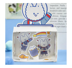 40Pcs/lot Kawaii Crimp Animal Series Decoration Sticker DIY Scrapbooking Label Diary Album Sticker Escolar Cute Stationery Gift (Online Order Only)