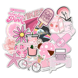 150pcs Pack Blue Pink Vsco Style Stickers For Skateboard Guitar WaterBottle Motorcycle Laptop Waterproof  kids Teens Sticker Toy (ONLINE ORDER ONLY)