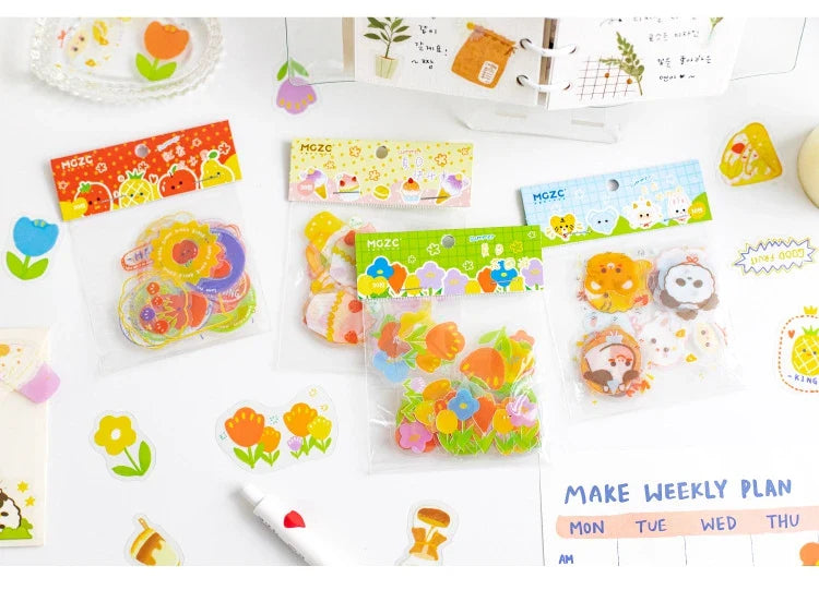30Pcs/lot Flower Small World Series Stickers Scrapbooking Decorative Sticker DIY Diary Album Stick Label Kawaii Stationery (ONLINE ORDER ONLY)
