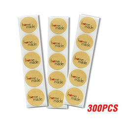 100-500pcs Kraft Paper Homemade With Love Stickers Scrapbooking For Envelope And Package Handmade Seal Labels Sticker Stationery (ONLINE ORDER ONLY)