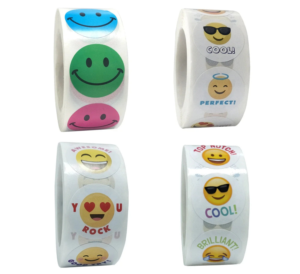 Stickers 500 Pcs/roll  Face Encouragement Reward Sticker Children Toy Decoration Sticker Label (Online Order Only)