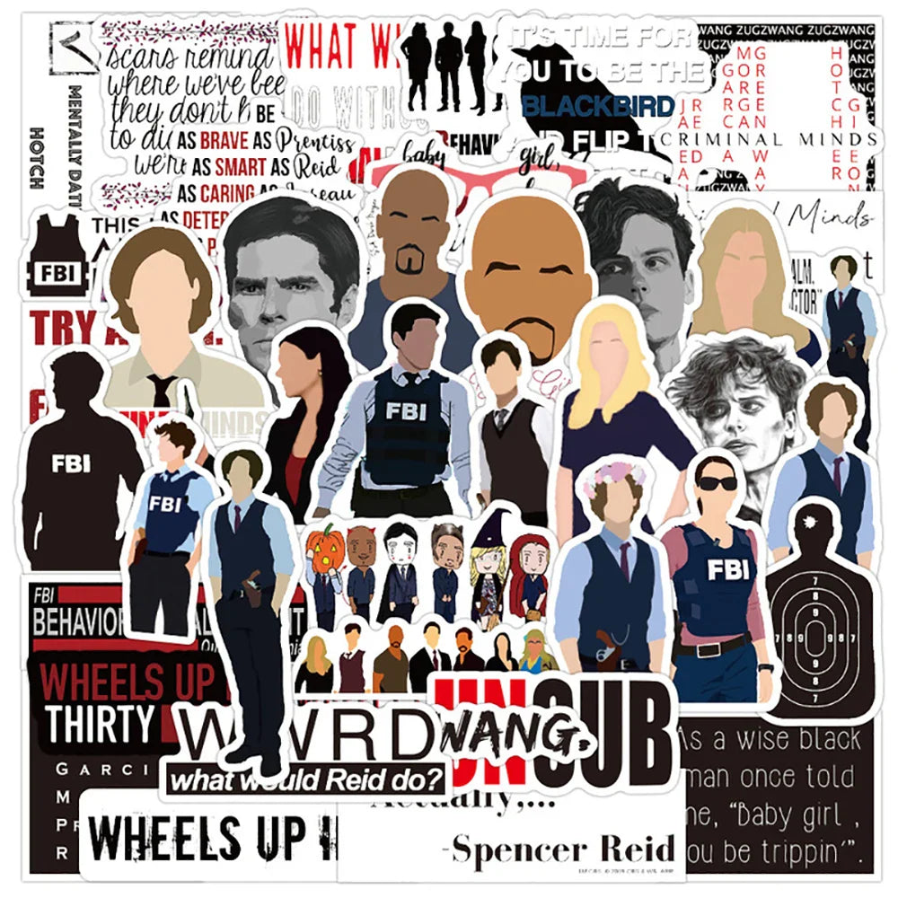 10/30/50PCS TV Show Criminal Minds Sticker Packs (ONLINE ORDER ONLY)