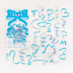 40Pcs/pack Heart Ribbon Series Stickers Hand Account Scrapbooking Decorative Sticker Korean DIY Material Stickers Stationery (ONLINE ORDER ONLY)