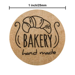 100-500pcs Kraft Paper Hand Made Stickers "bakery" Scrapbooking For Cookie Boxes Seal Labels Sticker Cute Stationery (Online Order Only)