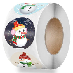 100-500pcs Christmas Stickers Roll Cartoons Gift Cards Party Package Cute Santa Label Sealing Decor Party Decorative Stickers (ONLINE ORDER ONLY)