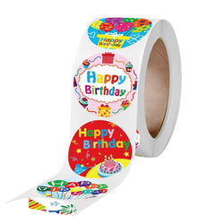 100-500pcs 8 Styles Happy Birthday Round Stickers Party Gift Packaging Seal Labels for Scrapbooking Cards Decoration (Online Order Only)