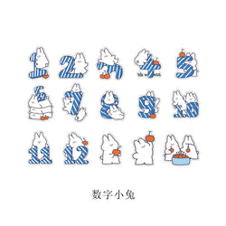 15Pcs/lot Cute Rabbit Bear Stickers PET Scrapbooking Stickers Decorative Ablum Diary For Children Stationery (ONLINE ORDER ONLY)