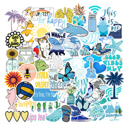 150pcs Pack Blue Pink Vsco Style Stickers For Skateboard Guitar WaterBottle Motorcycle Laptop Waterproof  kids Teens Sticker Toy (ONLINE ORDER ONLY)