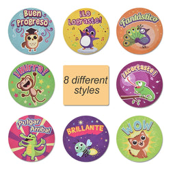 100-500pcs Spanish Reward Stickers Encouragement Sticker Roll For Kids Motivational Stickers With Cute Animals For Students (ONLINE ORDER ONLY)