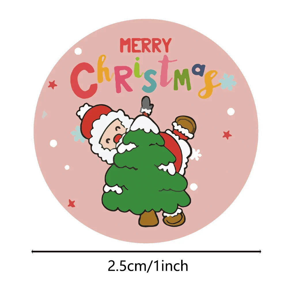 100-500Pcs New Merry Christmas Stickers Gift Packaging Seal Labels for New year decor, Greeting cards, Candy bags Stickers (ONLINE ORDER ONLY)
