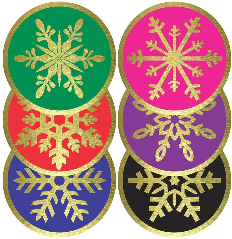100-500pcs Color Snowflake Merry Christmas Sticker Gift Envelope Sealing Label Decoration Stationery Sticker 2.5cm (ONLINE ORDER ONLY)