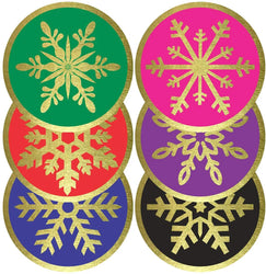 100-500pcs Color Snowflake Merry Christmas Sticker Gift Envelope Sealing Label Decoration Stationery Sticker 2.5cm (ONLINE ORDER ONLY)