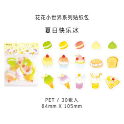 30Pcs/lot Flower Small World Series Stickers Scrapbooking Decorative Sticker DIY Diary Album Stick Label Kawaii Stationery (ONLINE ORDER ONLY)