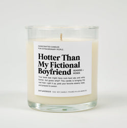 Hotter Than My Fictional Boyfriend Glass Candle (ONLINE ORDER ONLY)