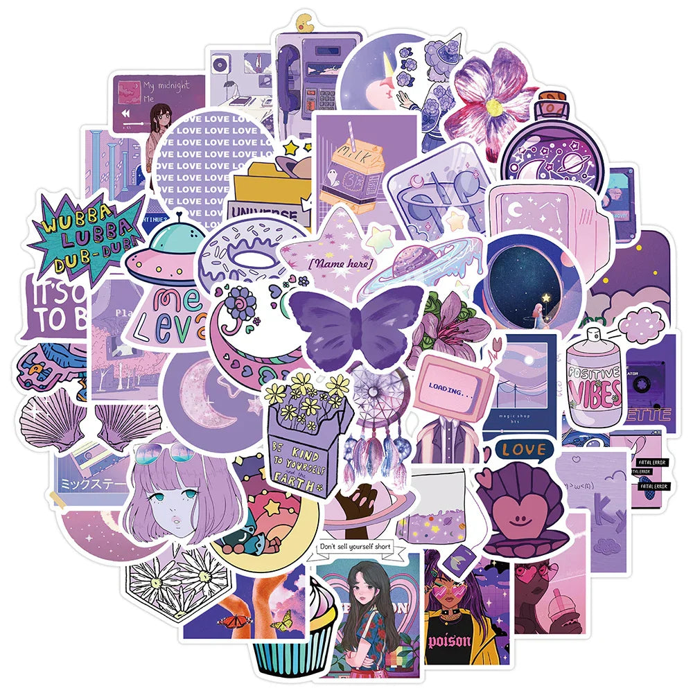 Cartoon Girl Stickers Pack for Laptop, Phone, Snowboard, Luggage, Fridge, DIY Decal (Online Order Only)