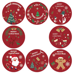 100-500Pcs New Merry Christmas Stickers Gift Packaging Seal Labels for New year decor, Greeting cards, Candy bags Stickers (ONLINE ORDER ONLY)