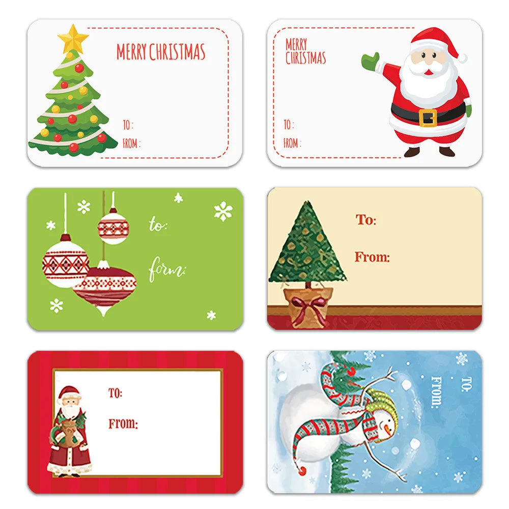 250pcs/roll Christmas Gift Name Tags XMAS Stickers 6 Designs AdhesivePresent Seal Labels Christmas Decals Gift Packag 5*7.5cm (ONLINE ORDER ONLY)
