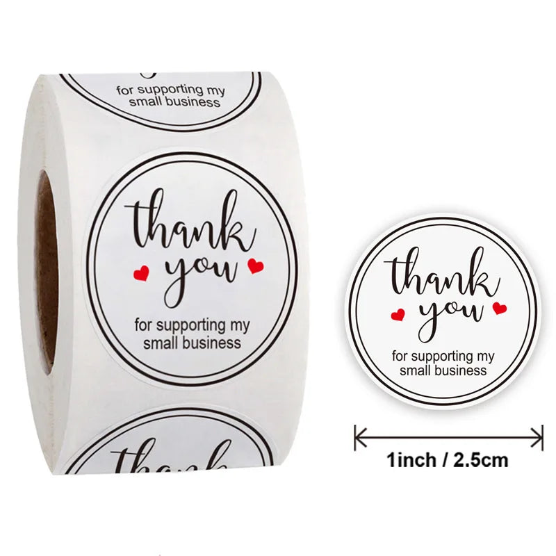 500 Labels Per Roll Thank You Sticker For Seal Label Scrapbooking Christmas Sticke Decoration Sticker Stationery Sticker (ONLINE ORDER ONLY)