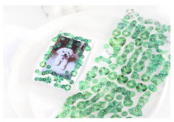 Laser Jewelry beaded Stickers Hand Account DIY Album Stick Label Decoration Scrapbooking Material Sticker Kawaii Stationery (ONLINE ORDER ONLY)