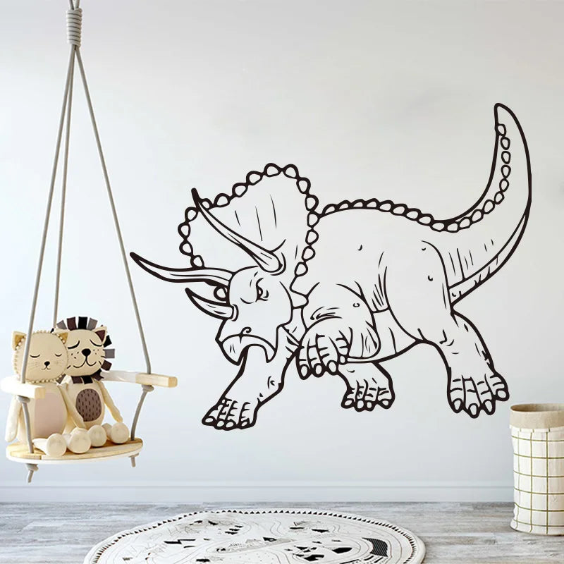 Triceratops Dinosaur Wall Sticker Kids Room Decal Vinyl (ONLINE ORDER ONLY)