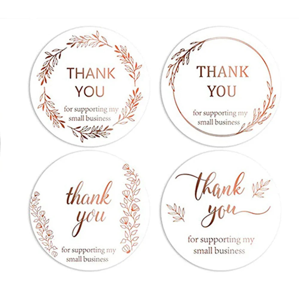 500Pcs/roll Round Labels Thank You Sticker Kraft Paper Dragees Candy Flower Garland Gift Box Cupcake Packaging Wedding Stickers (ONLINE ORDER ONLY)