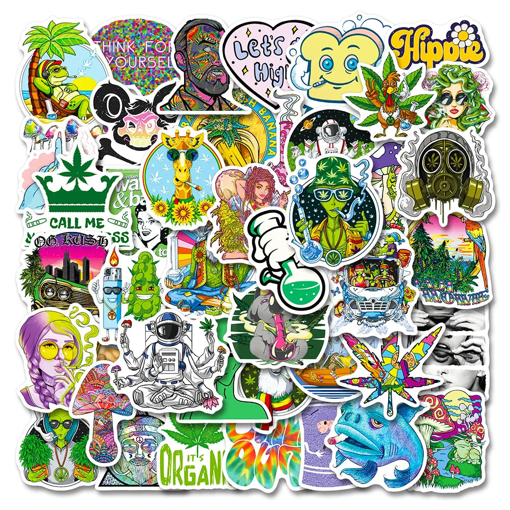 10/30/50 PCS Psychedelic Weed Relaxation Sticker Packs (ONLINE ORDER ONLY)
