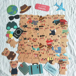 50Pcs/pack Cute Travel Bear Stickers Scrapbooking Decorative Sticker Korean DIY Diary Album Stick Label Kawaii Stationery (ONLINE ORDER ONLY)