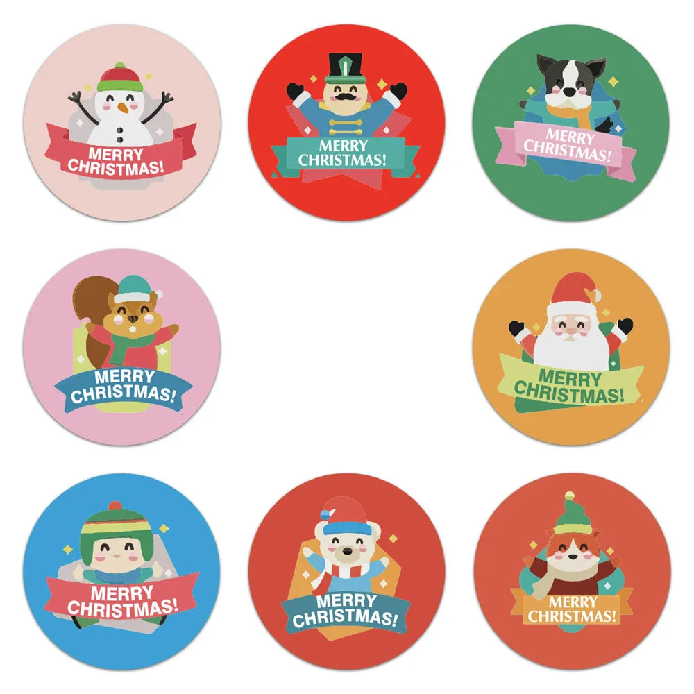 Christmas Sticker Cartoon Christmas Tree Santa Claus Design Paper Label Merry Christmas Cute Stickers Stationery Stickers (ONLINE ORDER ONLY)