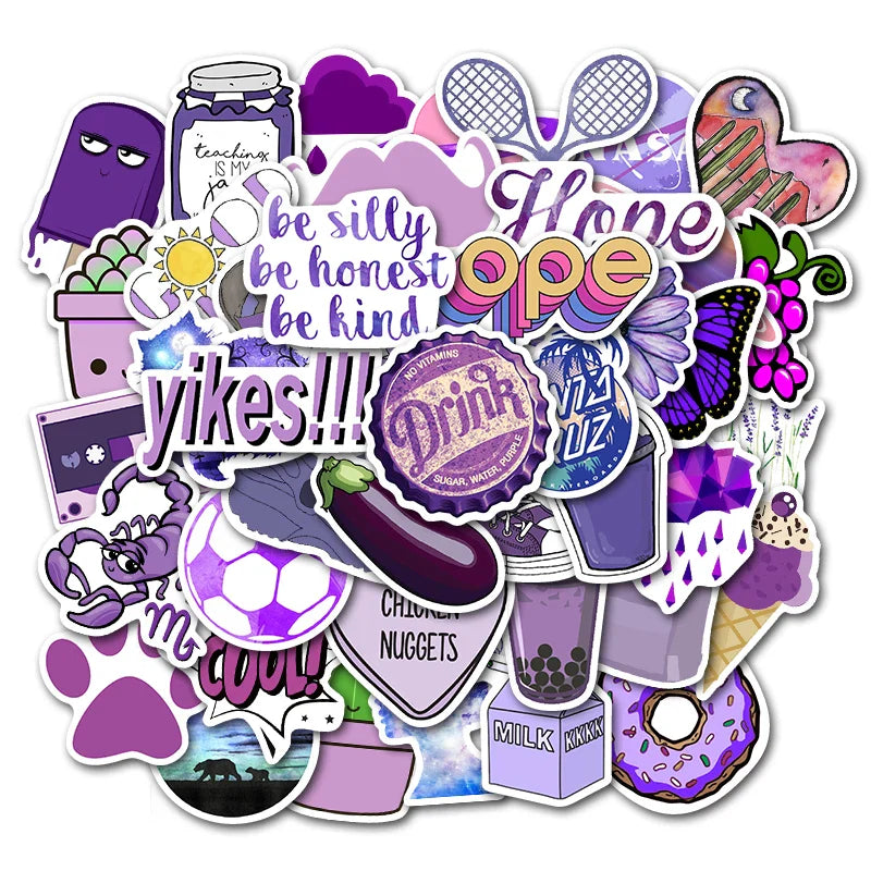 50PCS Cartoon Pink INS Style Vsco Girl Stickers For Laptop Moto Skateboard Luggage Refrigerator Notebook Laptop Toy Sticker (Online Order Only)